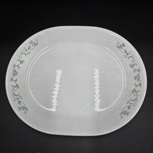 Corelle 12 inch dinner plate floral blue green vine break chip resistant